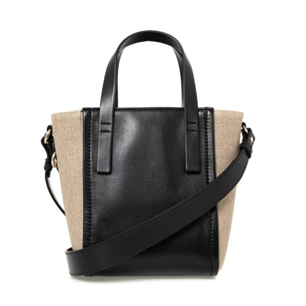 bag0210 04 Chloe Sense Small Tote Bag Leather Black