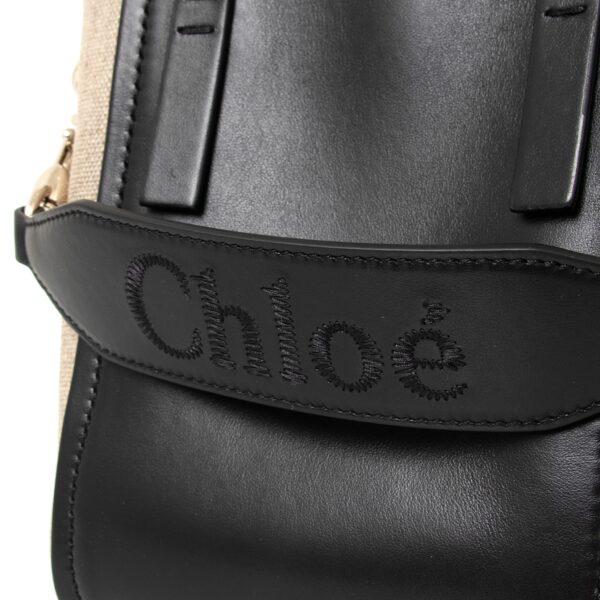 bag0210 09 Chloe Sense Small Tote Bag Leather Black