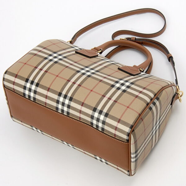 bb8071355 1 Burberry Check Handbag Biege