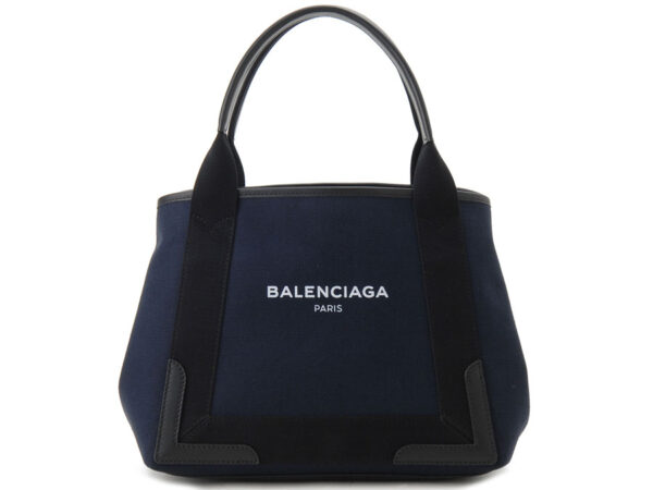 bc339933 k9h1n 4065 Balenciaga Blue Cabas S Canvas Tote Bag Blue Marine