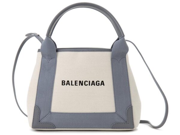 bc390346 aq38n 1381 Balenciaga Blue Cabas XS AJ Canvas Tote Bag Gray