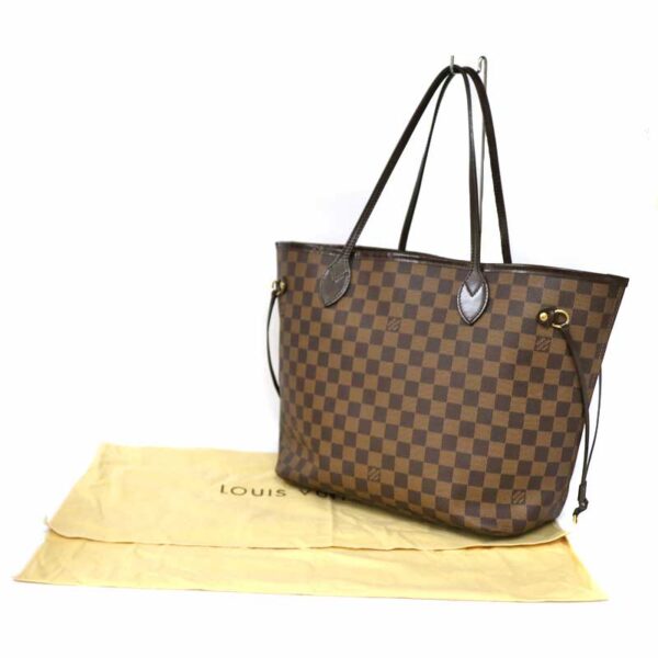 c20 6118 15 Louis Vuitton Neverfull MM Shoulder Bag Damier Brown