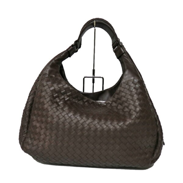 c21 2108 2 Bottega Veneta Campana Shoulder Bag Intrecciato Leather Brown