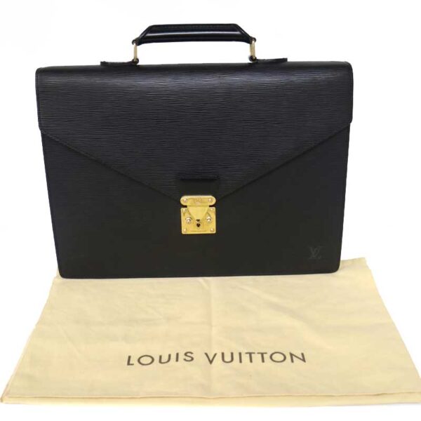 c21 2654 19 Louis Vuitton Serviette Ambassador Briefcase Epi Black