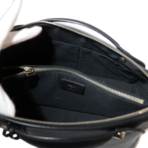 c21 3987 10 Fendi Visible Shoulder Bag Leather Black