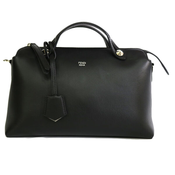 c21 3987 2 Fendi Visible Shoulder Bag Leather Black