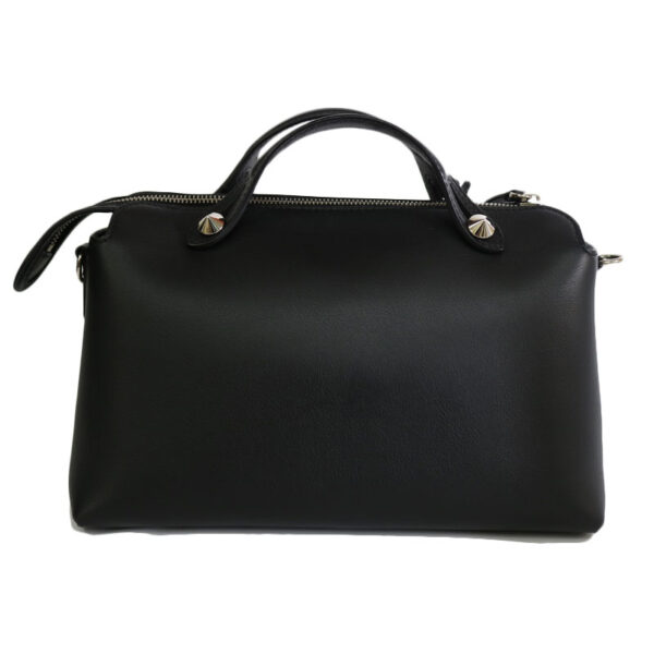 c21 3987 4 Fendi Visible Shoulder Bag Leather Black