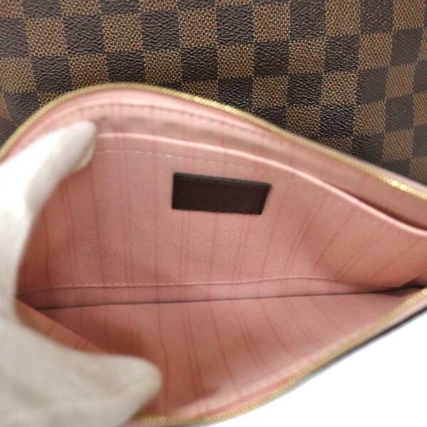 c21 5994 10 Louis Vuitton Neverfull MM Tote Bag Damier Canvas Brown Pink