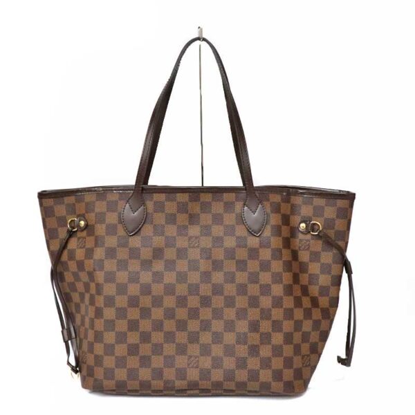 c21 5994 2 Louis Vuitton Neverfull MM Tote Bag Damier Canvas Brown Pink