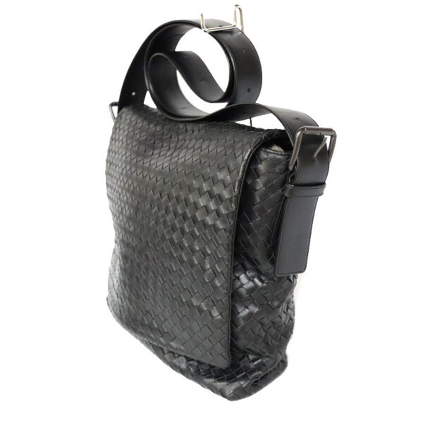 c21 6662 3 Bottega Veneta Shoulder Bag Intrecciato Leather Black