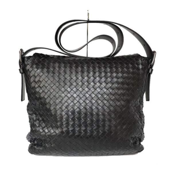 c21 6662 4 Bottega Veneta Shoulder Bag Intrecciato Leather Black