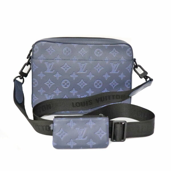 c21 6788 1 Louis Vuitton Duo Messenger Bag Monogram Shadow Leather Blue