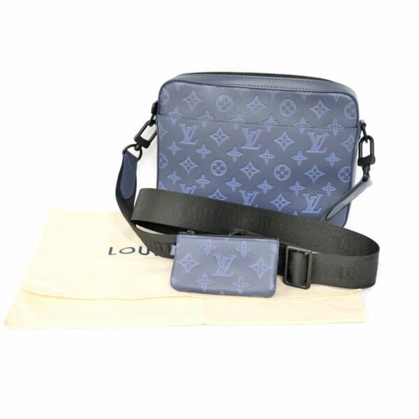 c21 6788 14 Louis Vuitton Duo Messenger Bag Monogram Shadow Leather Blue