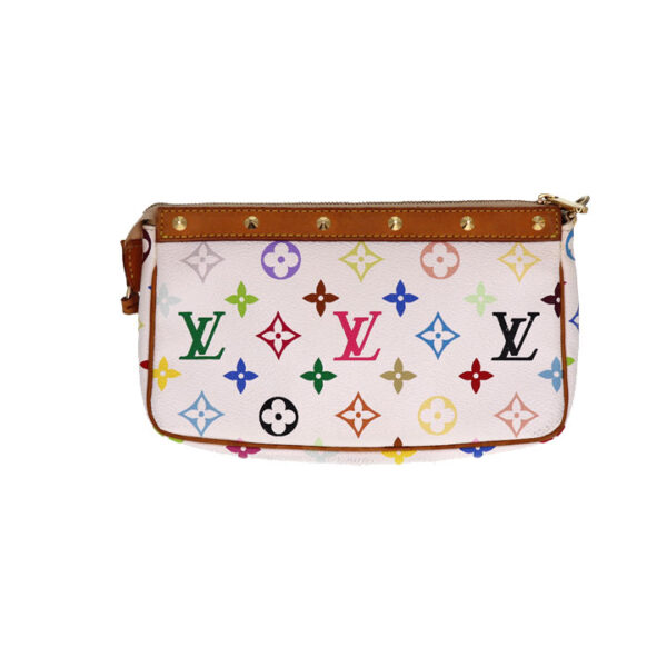 c21 7199 1 Louis Vuitton Accessory Pouch Multicolor Canvas Bronze White