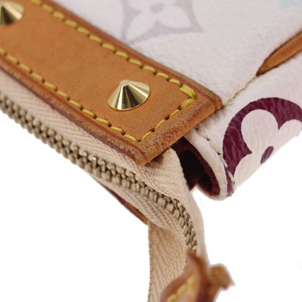 c21 7199 15 Louis Vuitton Accessory Pouch Multicolor Canvas Bronze White