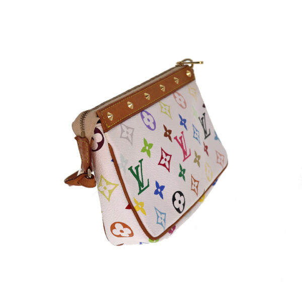 c21 7199 2 Louis Vuitton Accessory Pouch Multicolor Canvas Bronze White