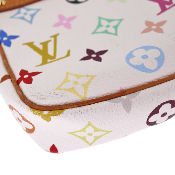 c21 7199 9 Louis Vuitton Accessory Pouch Multicolor Canvas Bronze White