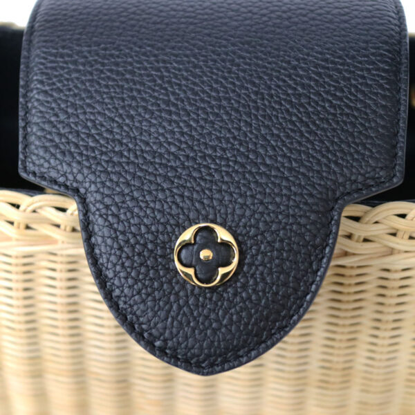 c22 2789 12 Louis Vuitton Capucines BB Handbag Taurillon Clemence Leather Black Beige