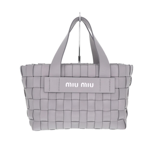 c22 3507 1 Miu Miu 2WAY Handbag Shoulder Bag Nappa Leather Gray