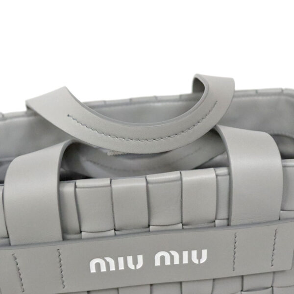 c22 3507 14 Miu Miu 2WAY Handbag Shoulder Bag Nappa Leather Gray