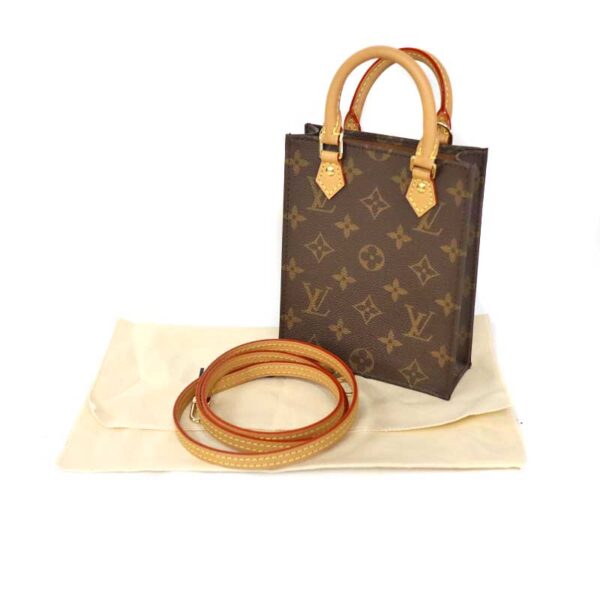 c22 401 9 Louis Vuitton Petite Sac Plat 2WAY Bag Monogram Canvas Brown