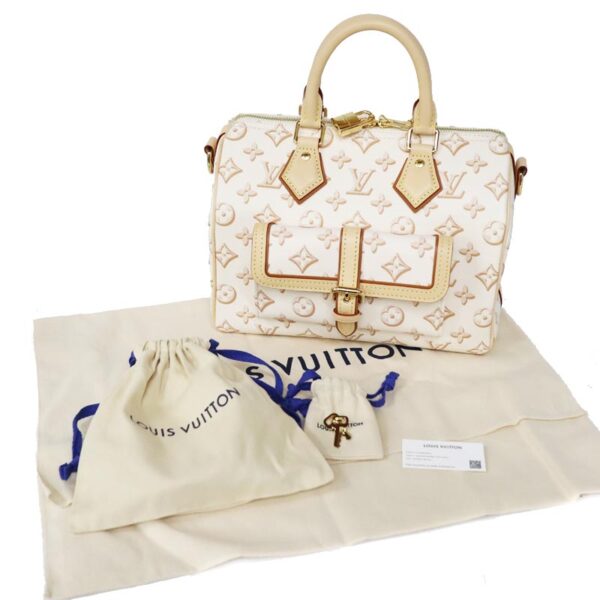 c22 4994 16 Louis Vuitton Speedy Bandouliere 25 Handbag Canvas Beige