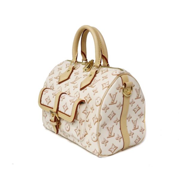 c22 4994 3 Louis Vuitton Speedy Bandouliere 25 Handbag Canvas Beige