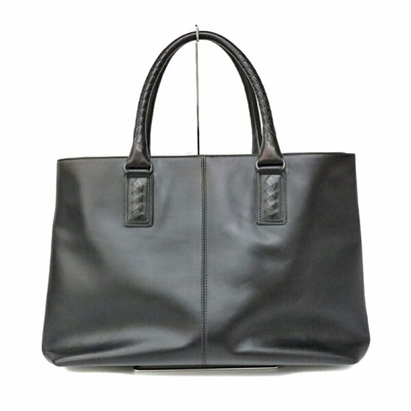 c22 633 3 Bottega Veneta Marco Polo Tote Bag Intrecciato Leather Black