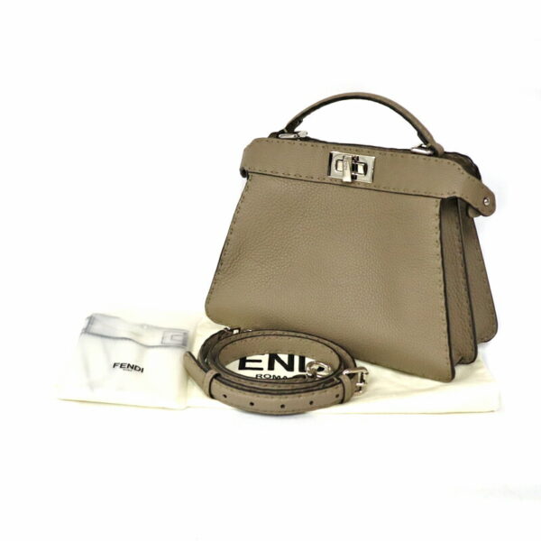 c22 6589 16 Fendi Peekaboo Icy Youth Small 2WAY Bag Beige