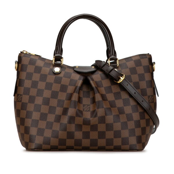 cdl8x5z3mzx2l4fj 1 Louis Vuitton Damier Sienna PM 2WAY Handbag Brown