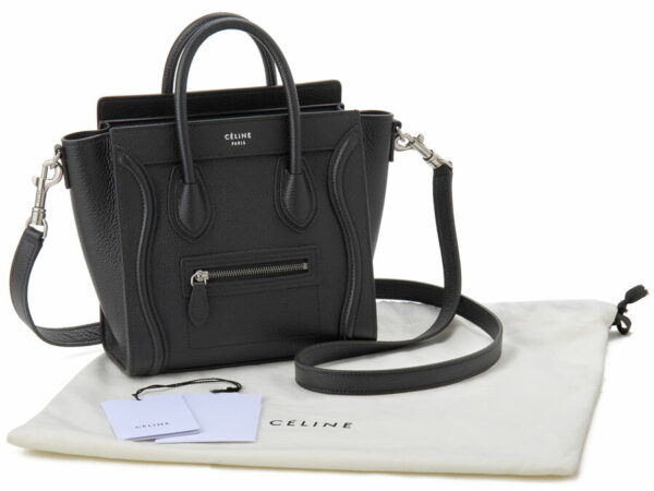 ce16824 3dru 38no 3 Celine Nano Luggage Handbag Black