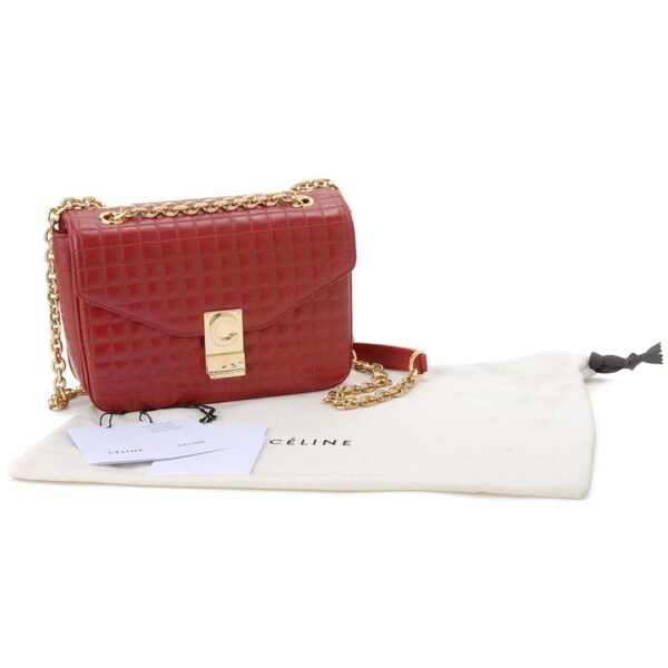 ce18725 3bfc 27ed 3 Celine M Quilted Shoulder Bag Red