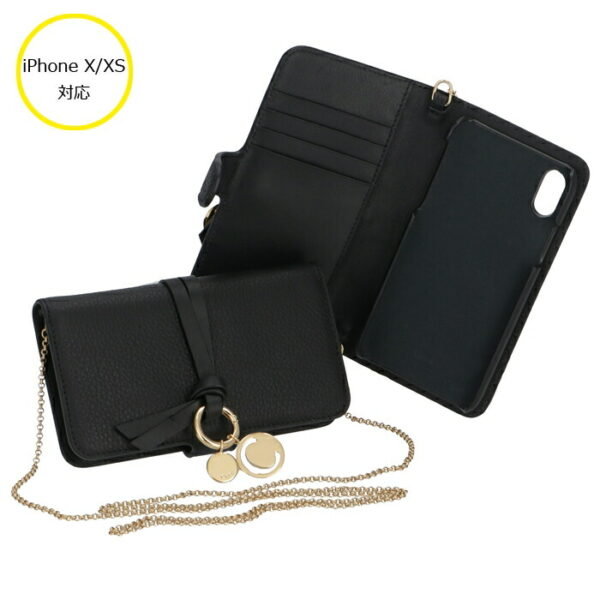 chc19ad743h9q001 Chloe Alphabet iPhone Case Leather Black