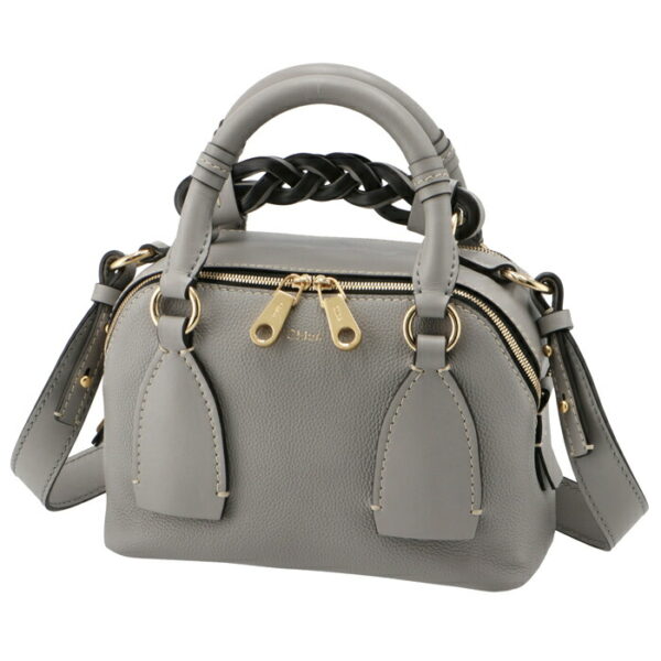 chc20us361c62039 1 Chloe Daria Small Shoulder Bag Leather Gray