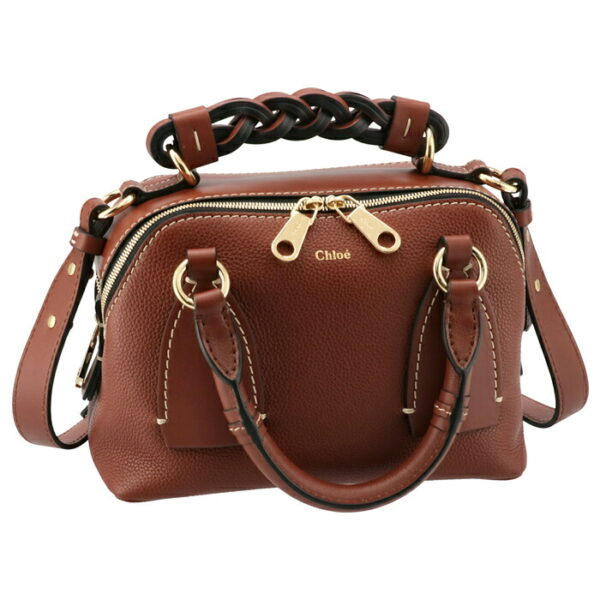 chc20us361c6227s Chloe Daria Small Shoulder Bag Leather Sepia Brown