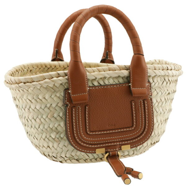 chc21us832c9725m Chloe Marcie Mini Basket Tote Bag Brown