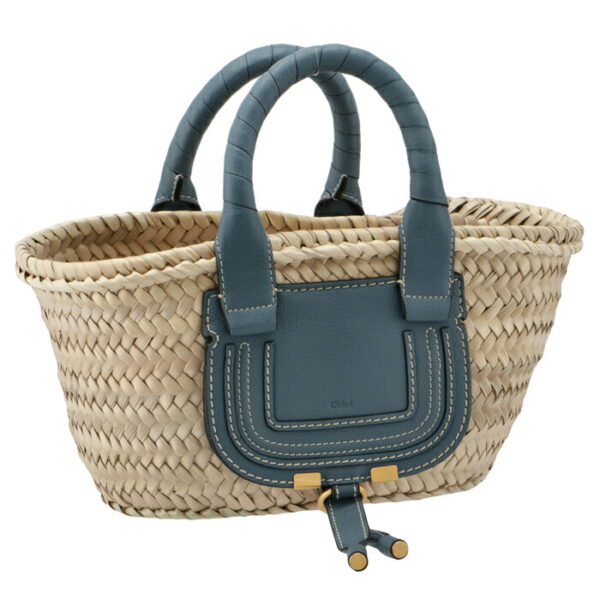 chc21us832c9740z Chloe Marcie Mini Basket Tote Bag Blue