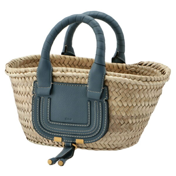 chc21us832c9740z 1 Chloe Marcie Mini Basket Tote Bag Blue