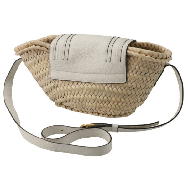 chc22ss729g58101 2 Chloe Marcie Small Basket Raffia Crossbody Bag White