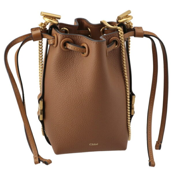 chc23ap844i3125m Chloe Marcie Micro Drawstring Bucket Leather Shoulder Bag Brown