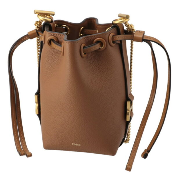 chc23ap844i3125m 1 Chloe Marcie Micro Drawstring Bucket Leather Shoulder Bag Brown