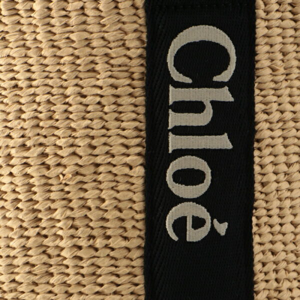 chc23as380l18 4 Chloe Woody Large Basket Canvas Tote Black Beige