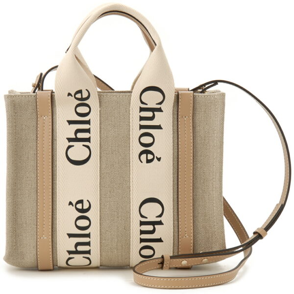 chl22as397 i26 90z Chloe Tote Bag Leather Beige Woody