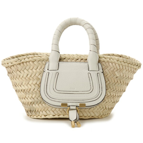 chl22ss732 g58 101 Chloe Basket Bag Leather Beige Marcie