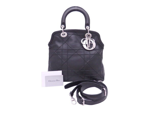 e46141d Christian Dior Granville Shoulder Bag Leather Black