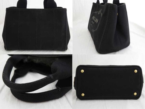 e46197d 1 Prada Tote Bag Canapa Canvas Black