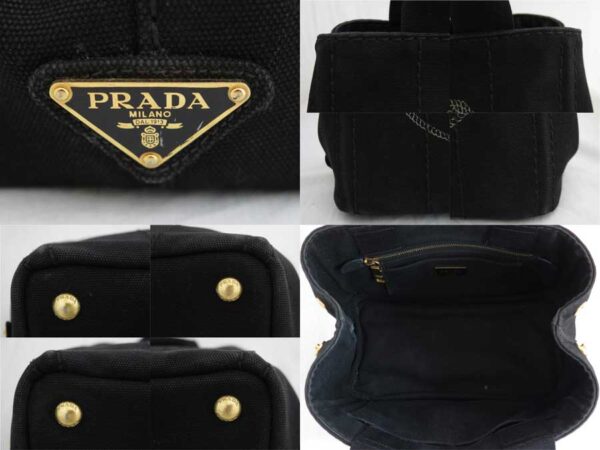 e46197d 2 Prada Tote Bag Canapa Canvas Black