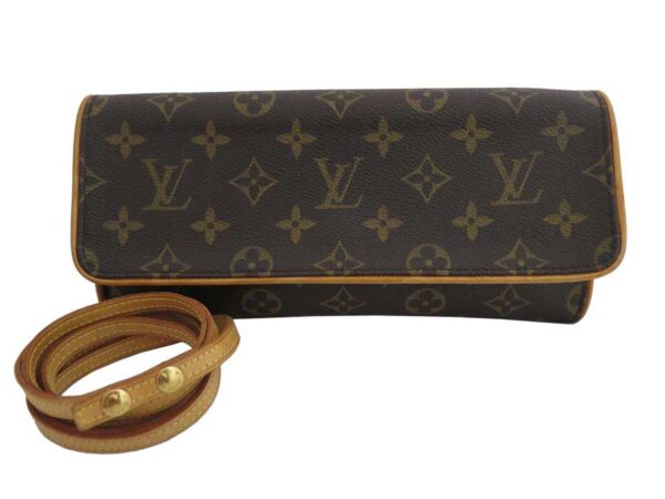 e46199d Louis Vuitton Pochette Twin GM Monogram Canvas Clutch Shoulder Bag Brown