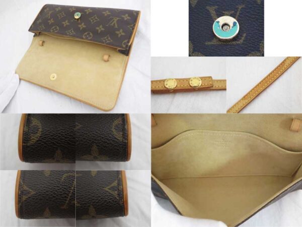 e46199d 2 Louis Vuitton Pochette Twin GM Monogram Canvas Clutch Shoulder Bag Brown