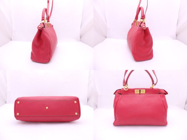 e46242d 1 Fendi 2Way Peekaboo Bag Leather Red